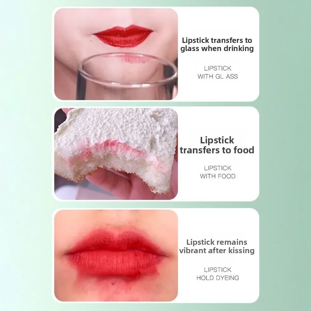 ファッション 2in1 水っぽい口紅防水抗乾燥リップケアクリーム多機能ノンスティックカップリップグロス化粧品