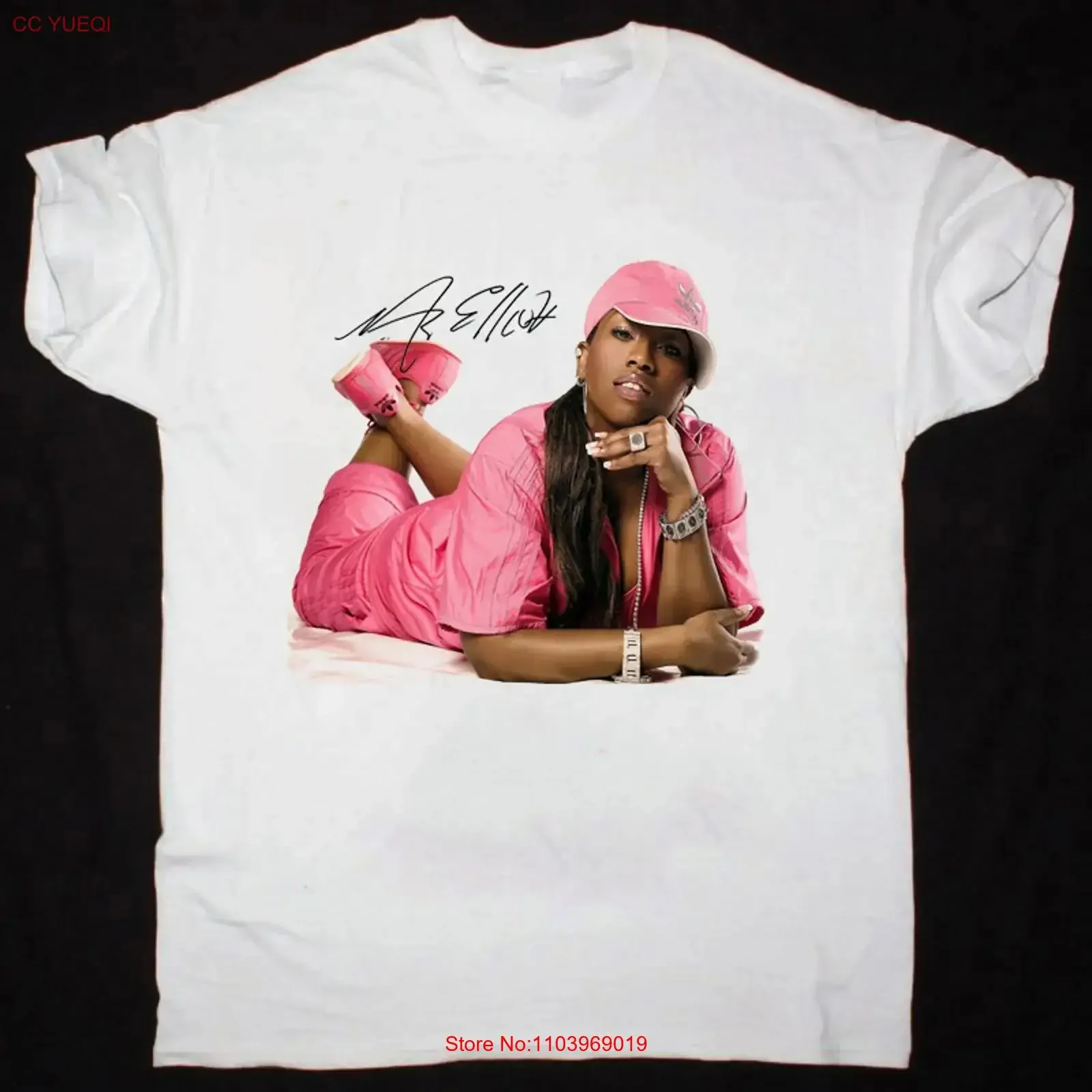Camiseta Blanca de Missy Elliott, Estilo Rap Hip Hop, Todas las Tallas, MZ212, Vintage, Lavada, Unisex, Casual, Ligeramente de Diseño