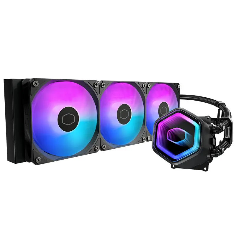 Enfriador Líquido Cooler Master Liquid B360 Core II de 360 mm, Sistema de Refrigeración Líquida AIO de Circuito Cerrado, Gran Venta, Sincronización ARGB PWM de 120 mm, Refrigeración para Computadora Gen S