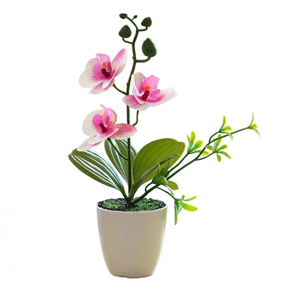 Artificial Phalaenopsis Bonsai Flower Fake Orchid  Bonsai Outdoor Indoor Potted For Office Home/Wedding/Party/Indoor Decoration