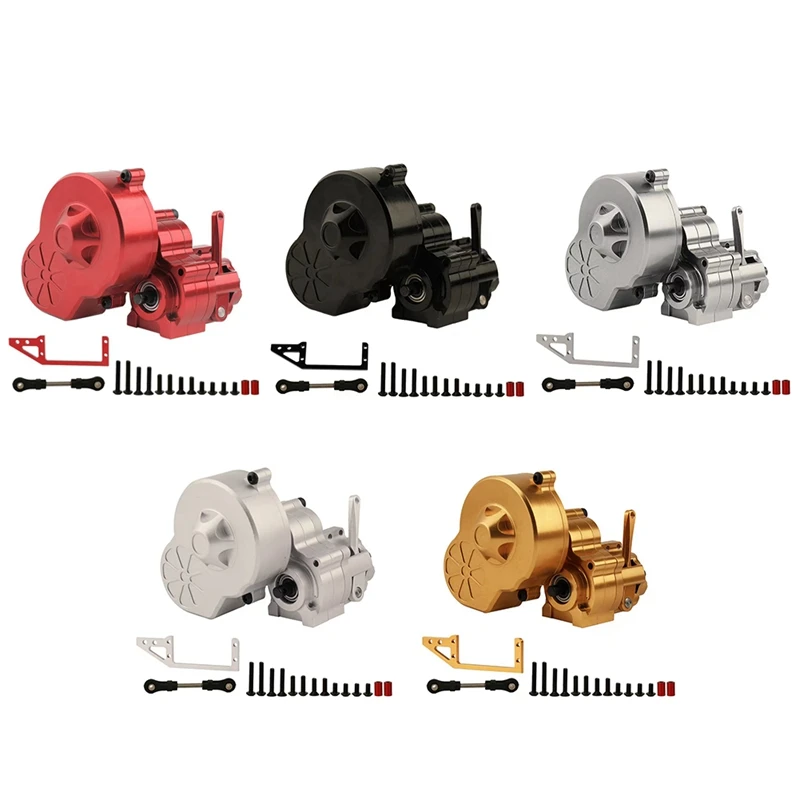 Коробка передач металлическая полная с передачей передач, 1 скорость, для радиоуправляемого гусеничного автомобиля 1/10 Axial SCX10 AX10 Wraith