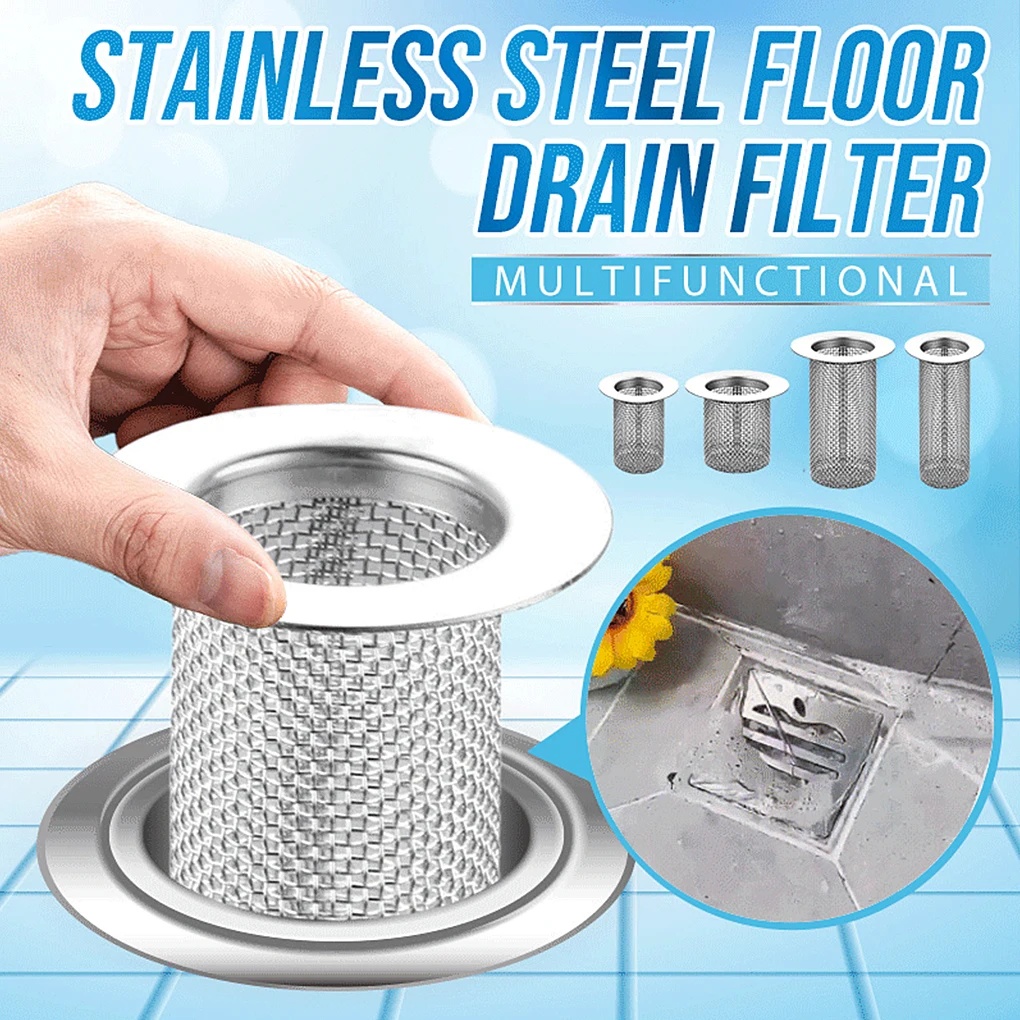 Floor Drain Filter Hair Catcher Shower Drainer Pipe Sink Food Mesh Basket Strainer for Household Bathroom Kitchen