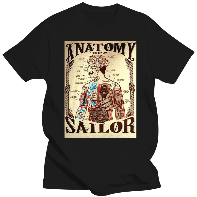 Size S-Xxxxl  Funny Tops Tee Shirt Boardrippaz T Shirt Anatomy Of A Sailor Segler Men'S Black T-Shirt