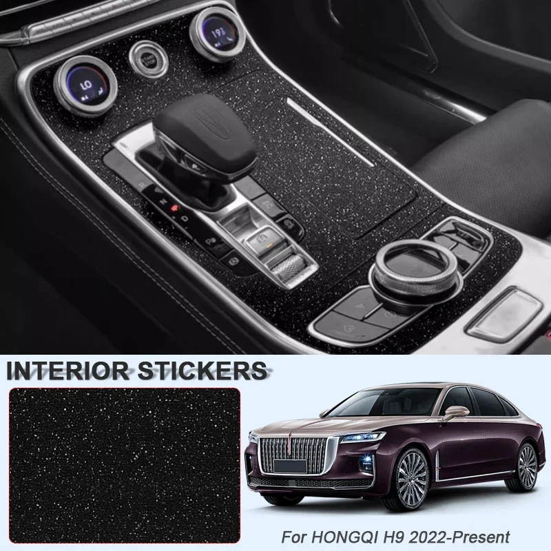 

For HONGQI H9 2022-Present LHD Car Carbon Interior Sticker Auto Lifting Window Panel Decal Gear Inner Door Protective Film