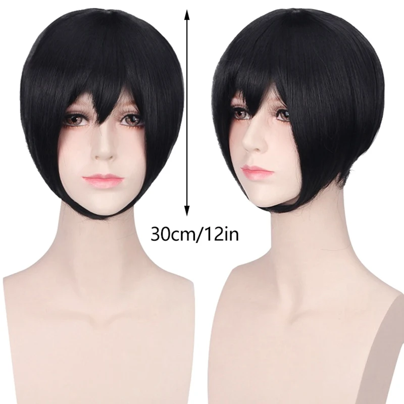 

30cm Short Straight Cosplay Wig Anime Synthesis Wig Party Heat Resistant Dance Dress Up Styling Decoration Accessories