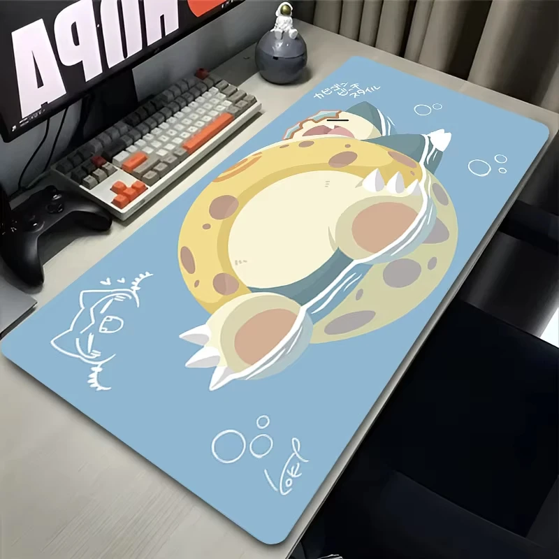 Kirschblüte Kawaii Mauspad Laptop Rosa Sakura Wolken Mousepad XXL P-Pokemon S-Snorlax Tastatur Teppich PC Japan Anime Schreibtischunterlage