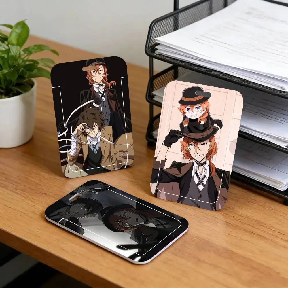 Japan Anime Bungou Stray Dogs Black Lanyard Card Holders Student Meal Cards And Campus Ids School