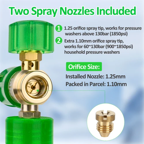 Imagen 2 del producto Pressure Mini Foam Cannon Pro con conector rápido 1/4, 360 °   Lanza de espuma para nieve ajustable, dispensador de jabón para lavado de autos para espuma gruesa