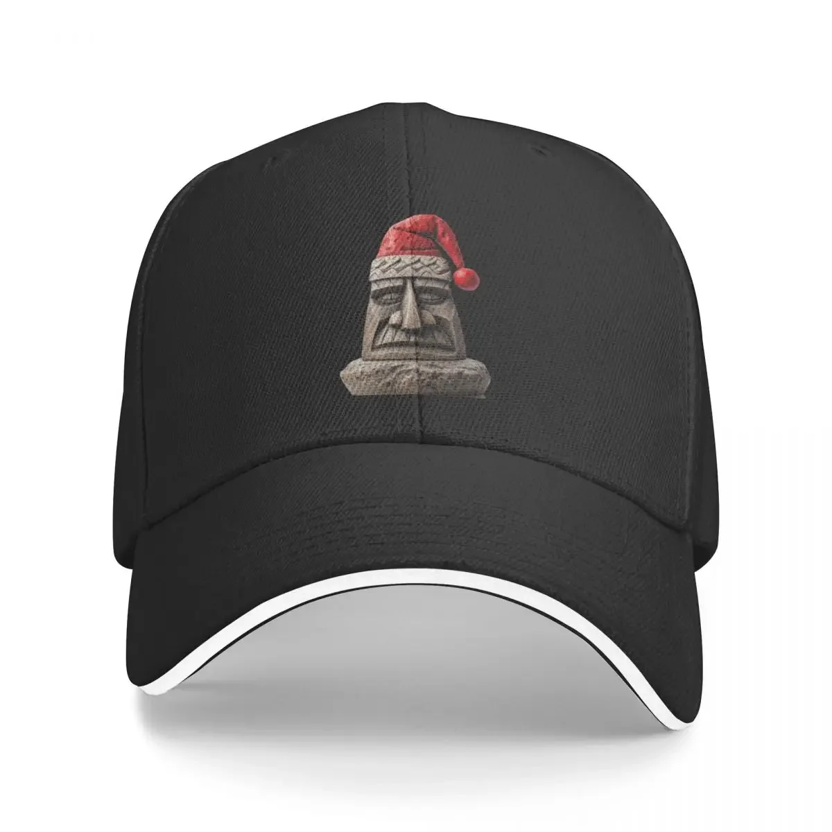 Easter Island Statue with Santa's hat Baseball Cap New Hat Military Cap Man Caps For Women Men's