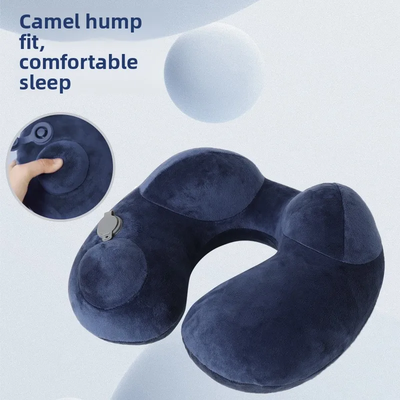 Somenie Press Inflatable U-shaped Pillow Upgraded Outdoor Travel Inflatable Pillow Office Nap Press Magnetic Therapy