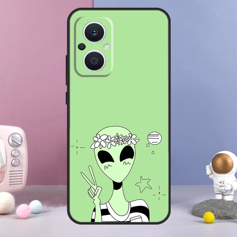 Cartoon Alien Case For OPPO Reno8 T Reno 7 4 5 6 Lite 10 Pro 4Z 5Z OPPO Find X5 Pro X6 X2 X3 Lite Cover