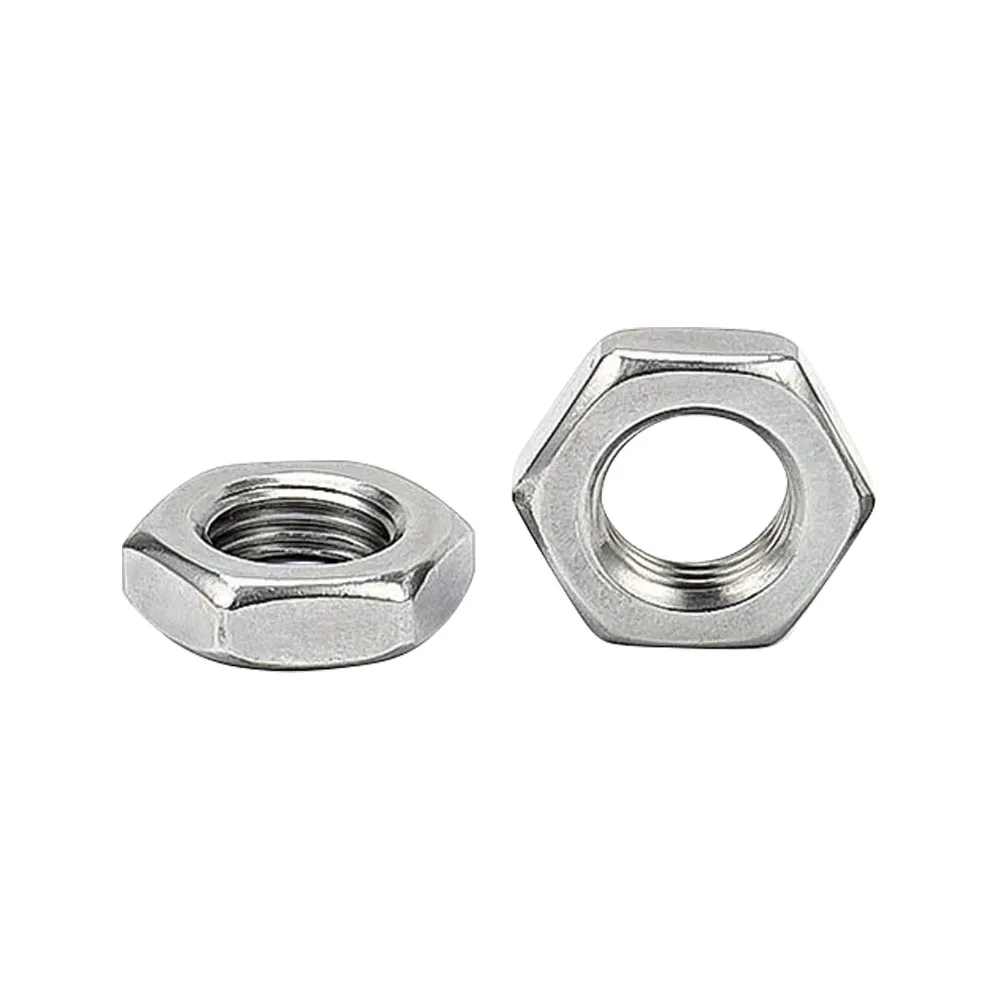 M2 M2.5 M3 M4 M5 M6 M8 M10 M12 M14 M16 M20 M24 M27 M30 M33 GB6172 304/316 Stainless Steel Flat Hex Hexagon Thin Nut Jam Nuts