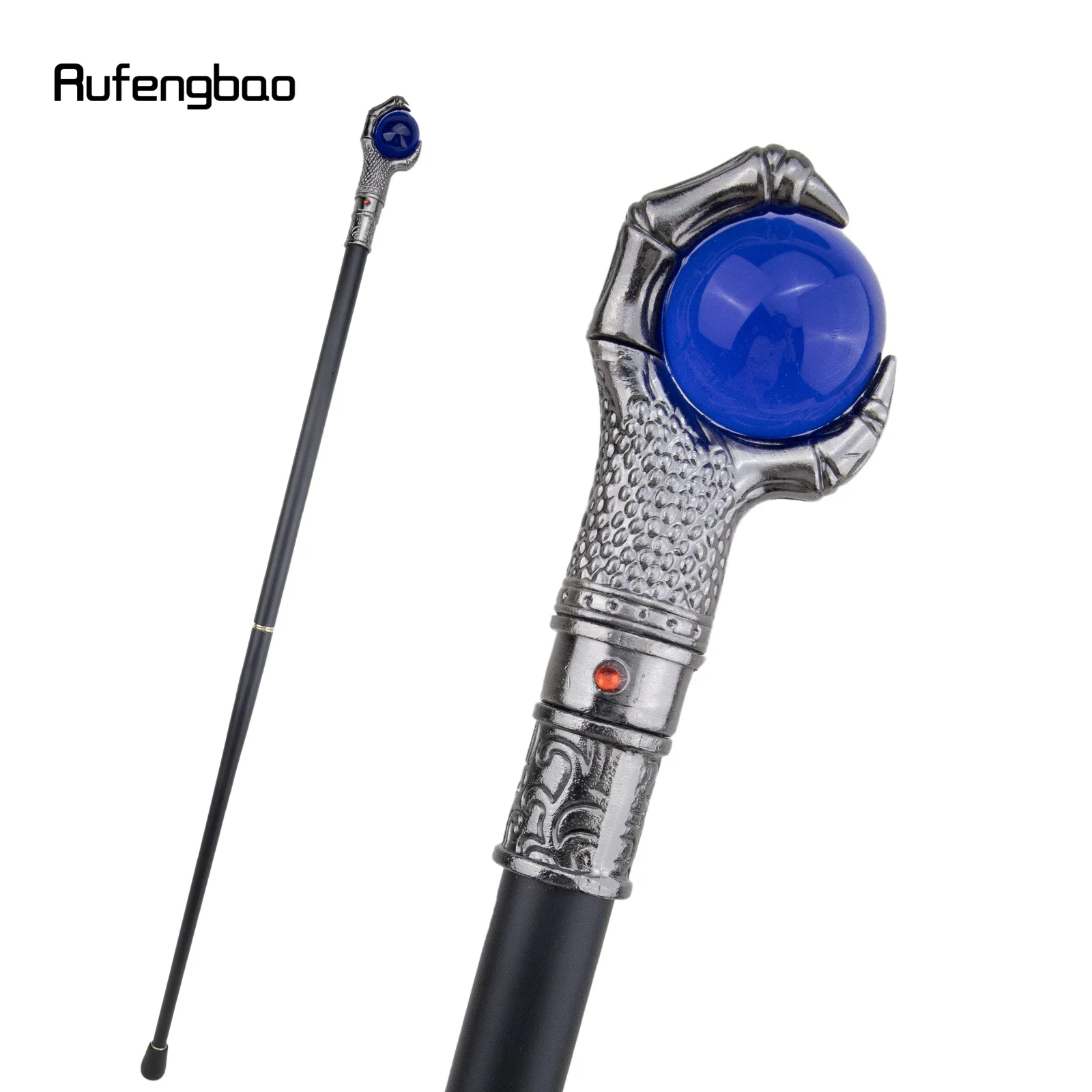 

Silver Dragon Claw Grasp Blue Glass Ball Walking Cane Fashion Decorative Walking Stick Gentleman Elegant Cosplay Crosier 93cm