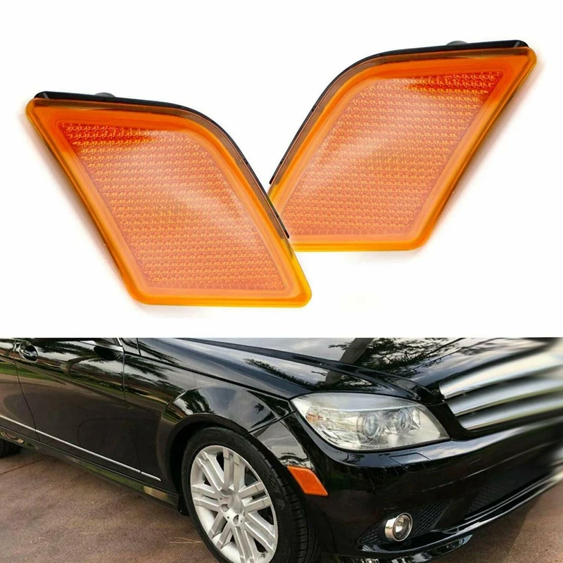 2048200121 2048200221 Left Right 2Pair Front Side Marker Light Lamp For Mercedes-Benz C230 C250 C300 C350 C63