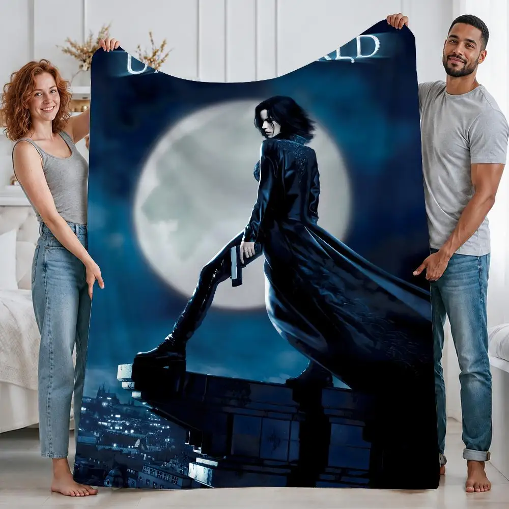 Gothic Movie Underworld Throw Custom Printed Flannel Fleece Blanket for Sofa Bed Office Travel & Camping