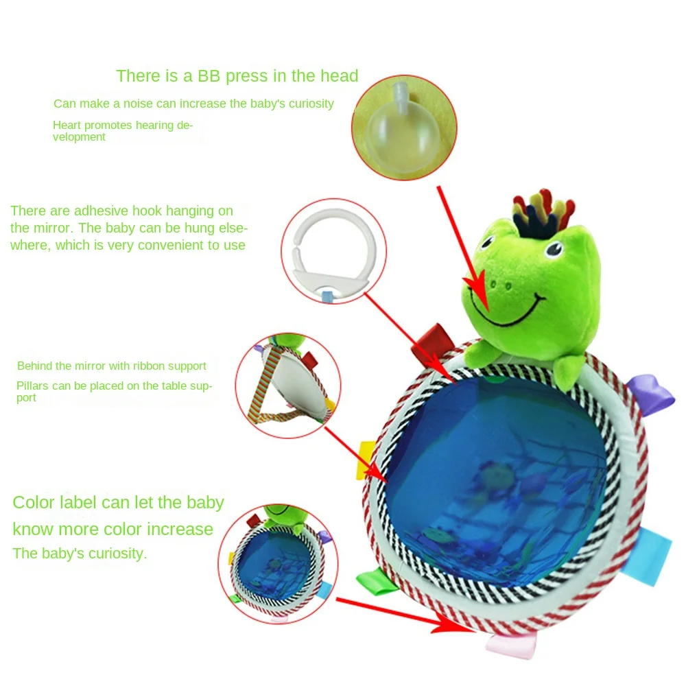 

Cartoon Animal Toys Baby Car Rear View Mirror Sound Colored Labels Infant Rear Facing Mirrors Adjustable Table Support