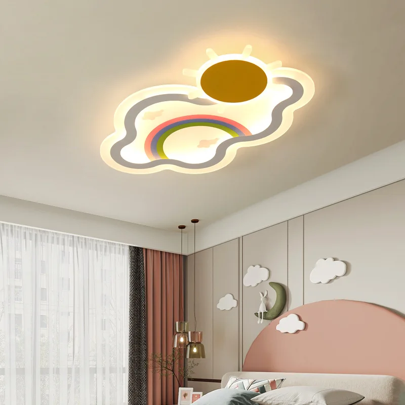 Colorful Children's Bedroom Ceiling Lamps Rainbow Cloud Lamp LED Simple Warm Romantic Princess Room Baby Room Ceiling Lights