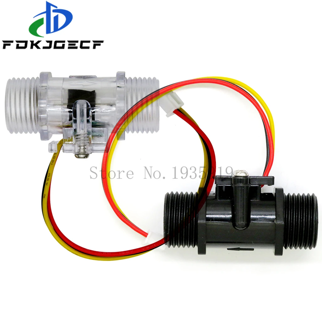 Transparent Black Flow Meter YF-201C Water Flow Sensor Turbine Flow Meter 4 Points Flow Sensor