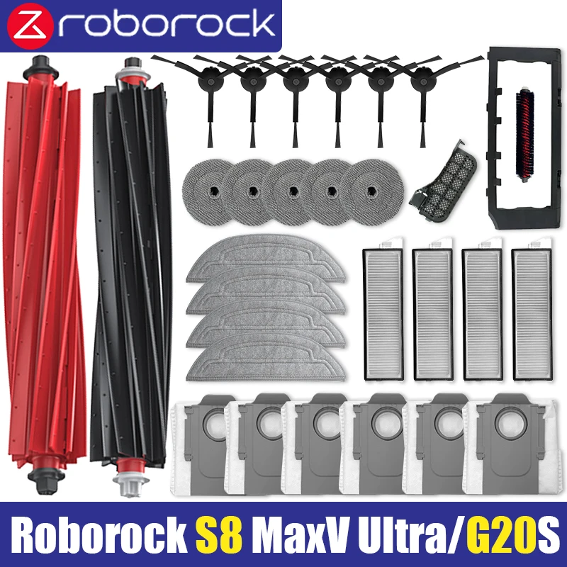 Roborock 로봇 진공 청소기 액세서리, S8 Max V Ultra G20s, 걸레 Choth 진공 백, 사이드 브러시 필터, 교체 부품 