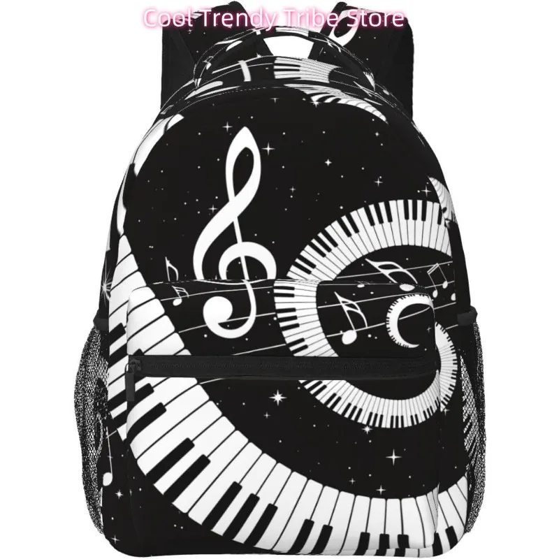 

Сумка для ноутбука обратно в школу Art Piano Notes Легкий рюкзак для ноутбука Легкий многоцелевой дорожный повседневный рюкзак унисекс Coll