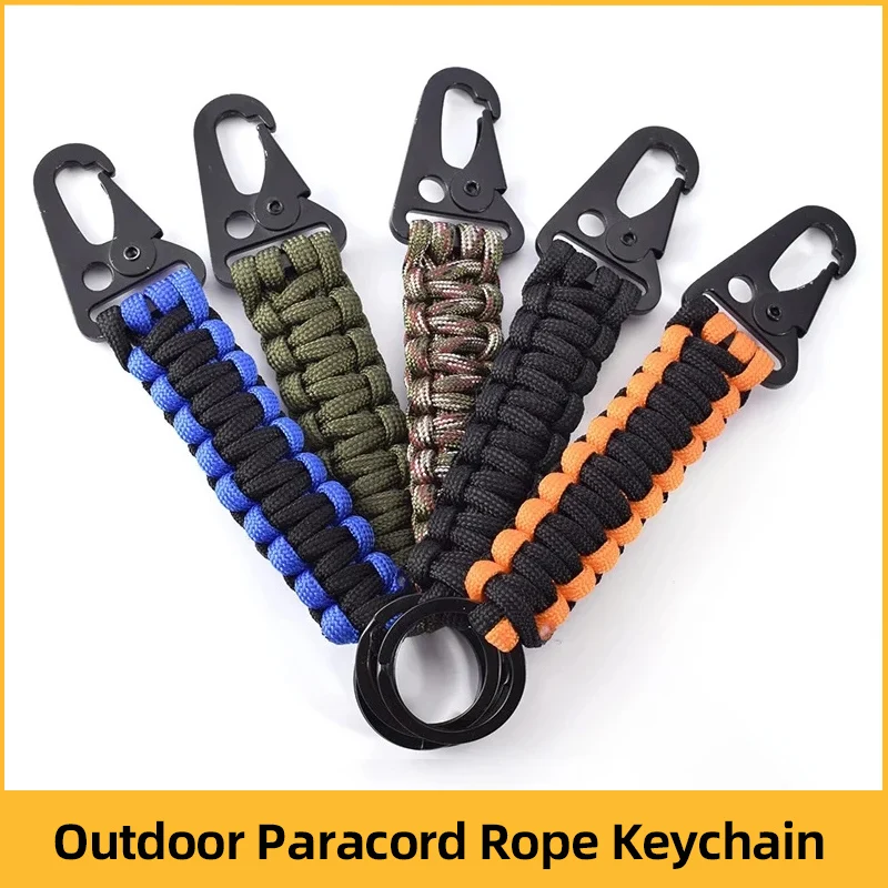 1Pc Outdoor Paracord Rope Keychain EDC Survival Kit Cord Lanyard Emergency Key Chain Outdoor Survival Tool for Camping Hiking