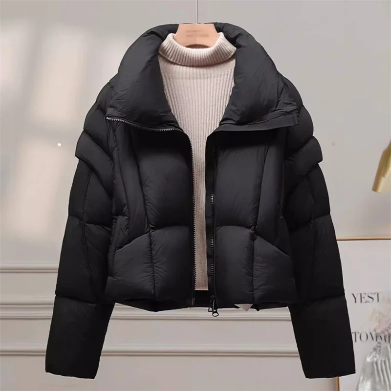 

Winter New Arrival Women's Thickened Warm Stand Collar Removable Sleeve down Jacket Y2K High Quality Fashion Casual Short Coat