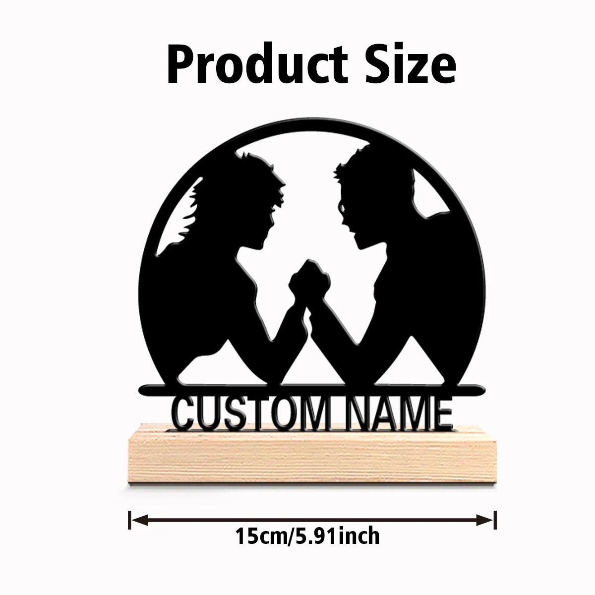 1pc Beauty Personalized Custom arm wrestling Vintage Gift With Wooden Stand Suitable For Office Bedroom Desktop Decoration Vint - view 2