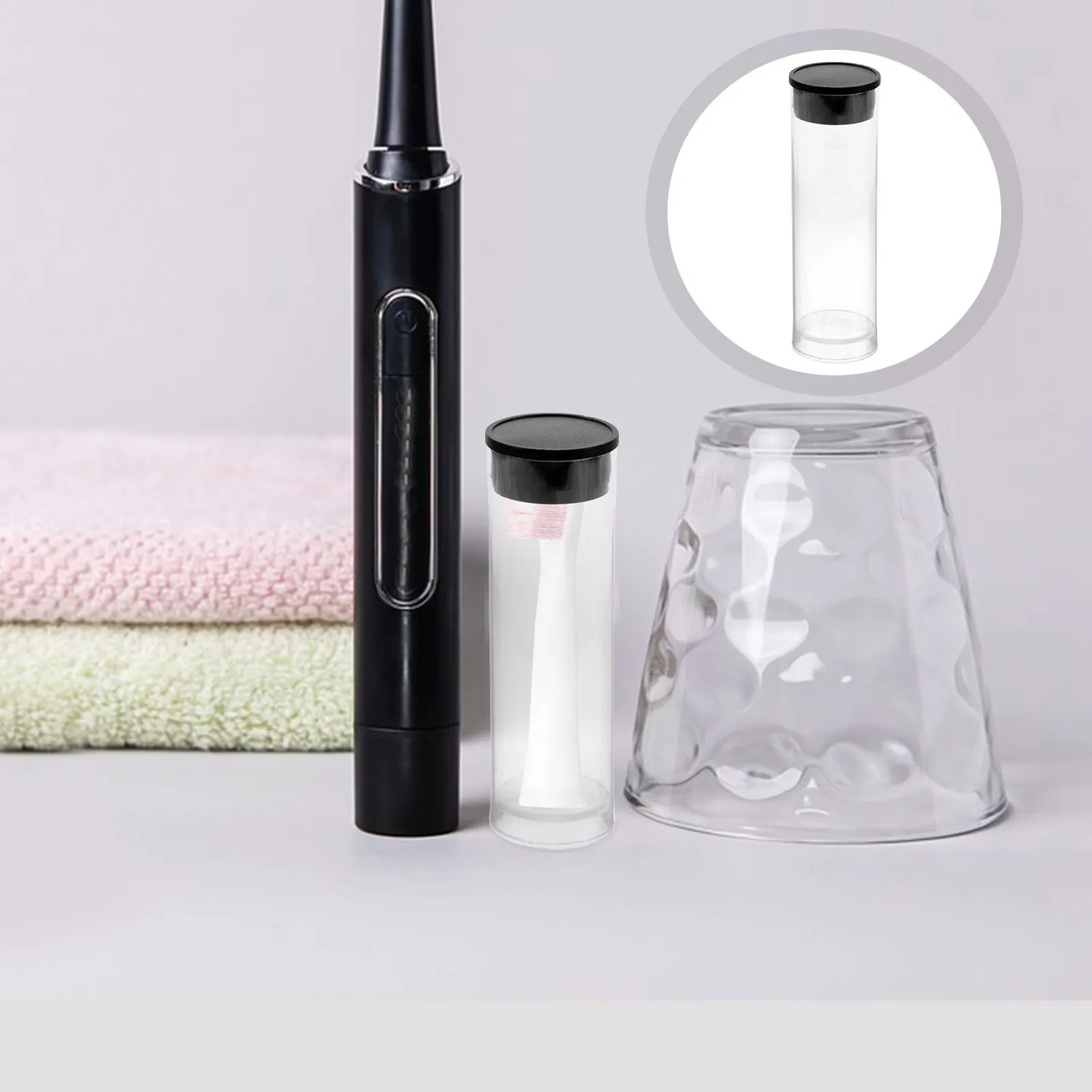 

100Pcs Toothbrush Head Holder Transparent Plastic Packaging Tube Travel Case Portable Compact Brush Head Storage Organizer