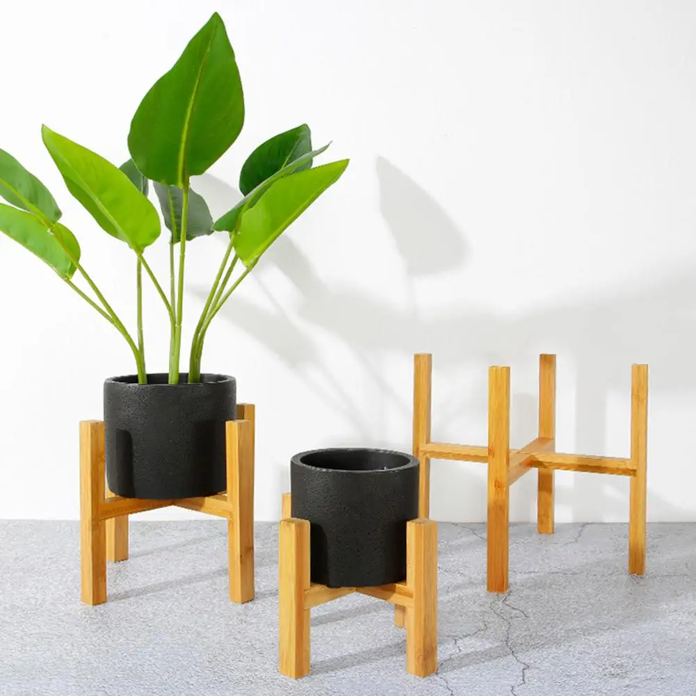 Four-legged Wood Flower Pot Holder Plant and Succulent Flower Pot Base Display Stand Home Garden Patio Decoration Shelf Furnitu