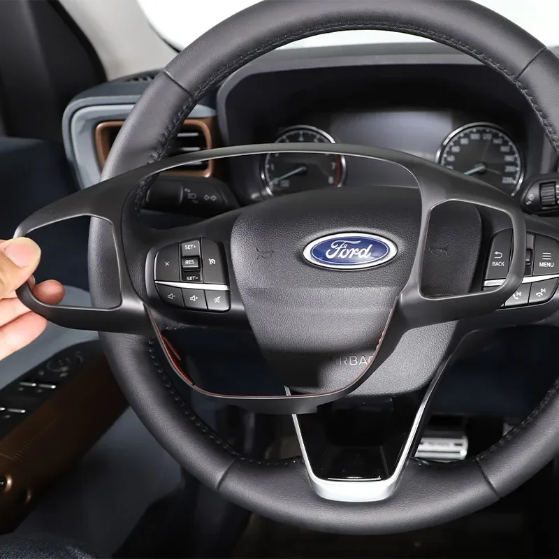 

ABS Car Steering Wheel Button Frame Cover Fit For Ford Maverick Lariat 2022-2024 Steering Wheel Protection Trim Accessories Kit
