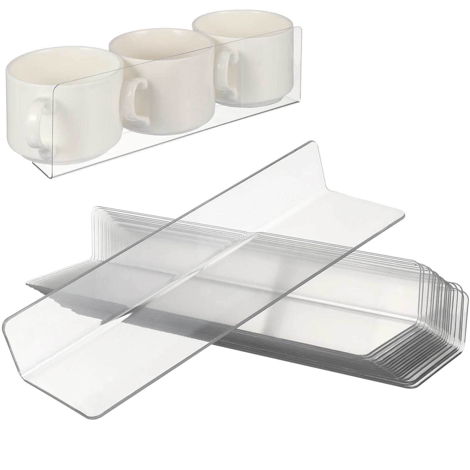 

20pcs L-shaped Separators 12cm High Clear PVC Dividers for Shelves Retail Store Supermarket Transparent Plastic Storage