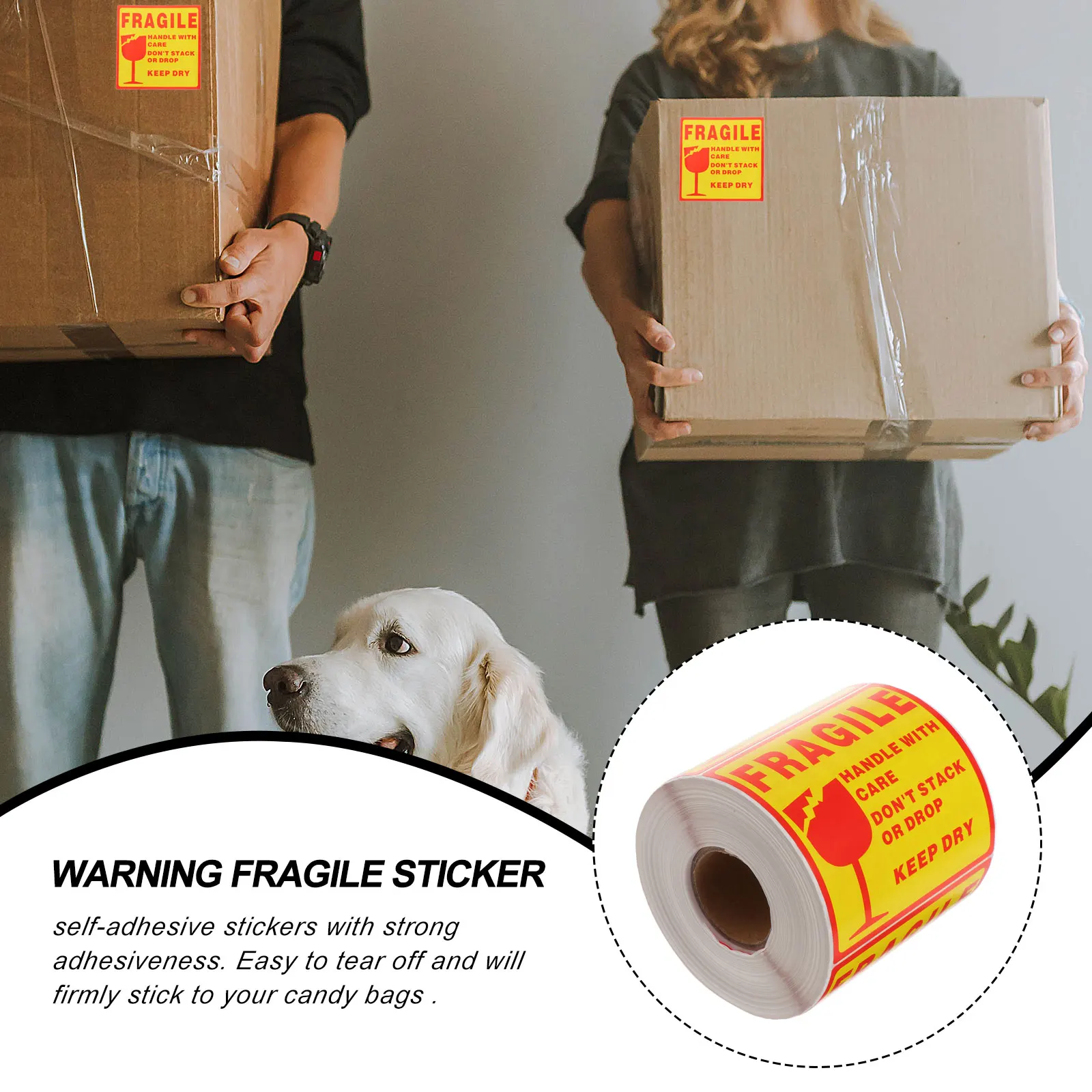 

Stickers Fragile Labels Warning Don't Stack Handle with Care Caution Package Packing