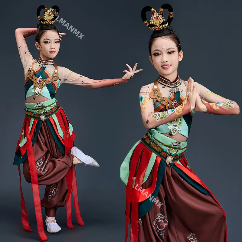 

Children's Dunhuang Hanfu dance costumes, girls' performance costumes, exotic styles, Western Regions ancient costumes