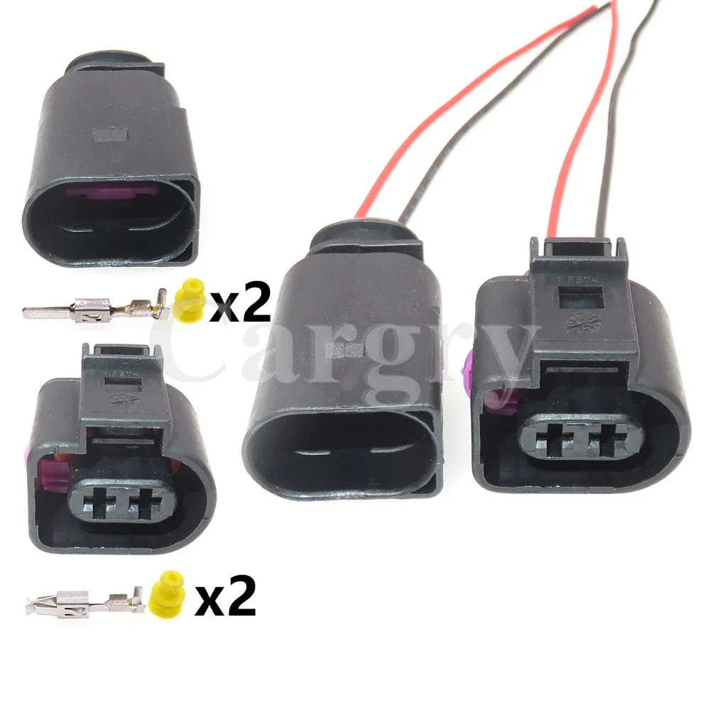 

1 Set 2P 1J0973722 8D0973822 1717692-1 AC Assembly Auto Water Jet Motor Wire Socket Car Fog Light Cable Connector For VW Audi