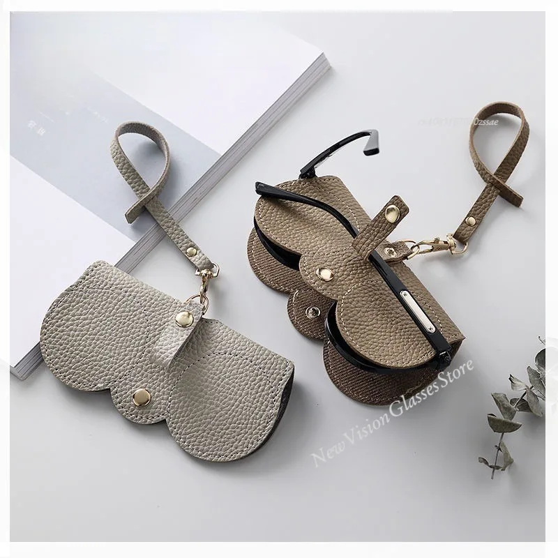 

PU Leather Eyeglasses Storage Bag Portable Fashion Lanyard Sunglasses Bag Protective Case Eyeglasses Bag