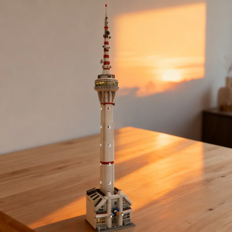 

6009 деталей MOC: Модульная модель ТВ-башни для городского пейзажа, строительные блоки, конструктор, рождественский подарок, игрушка, креативная идея для самостоятельной сборки, для детей