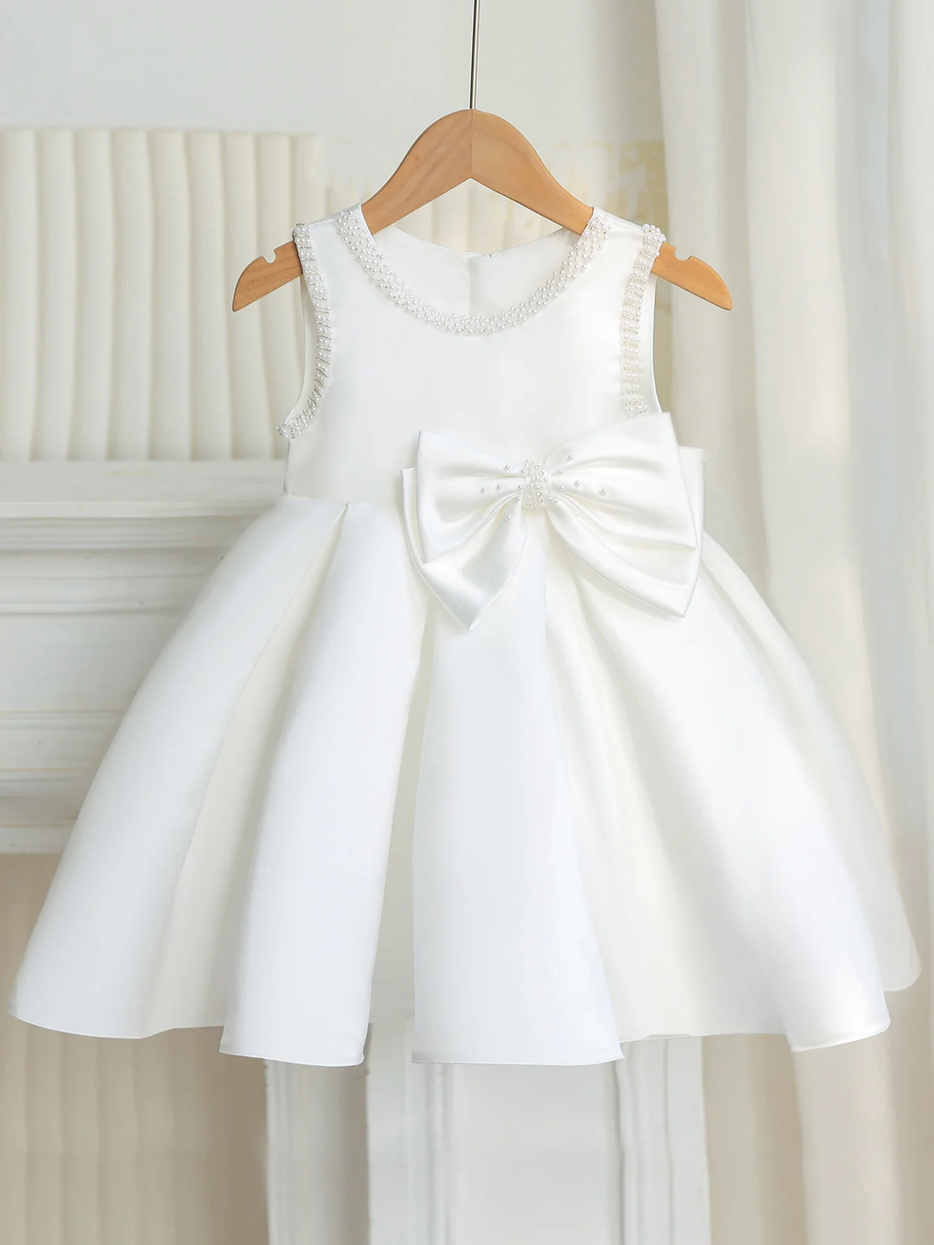 

Белое платье принцессы без рукавов, подходящее для праздничного платья для девочек, свадебное вечернее платье с цветочным узором для девочек на день рождения