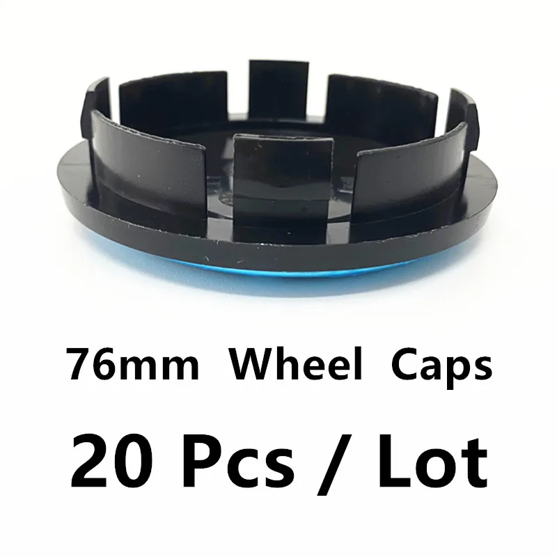 20 قطعة 7L6601149 76 مللي متر حافة السيارة Hubcap غطاء محور عجلة مركز قبعات اكسسوارات ل أسود فضي V-VV 7L6601 7L6 601 149 601149 #1