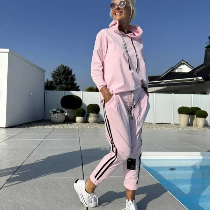 

New 2 Pieces Set For Woman Autumn Round Neck Long Sleeve Braided Strap Spliced ​​trousers Female Fashion Commuting Clothing