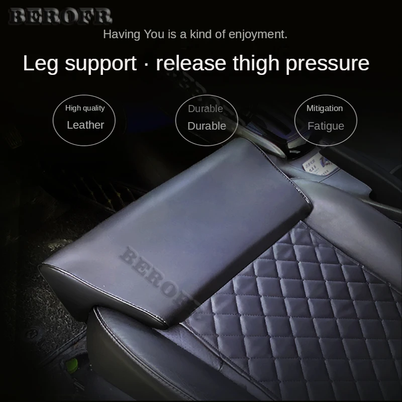 Universal Car seat Leather Leg Cushion Support Extension Cushion Soft Foot Support For Honda Driver Protector Mat