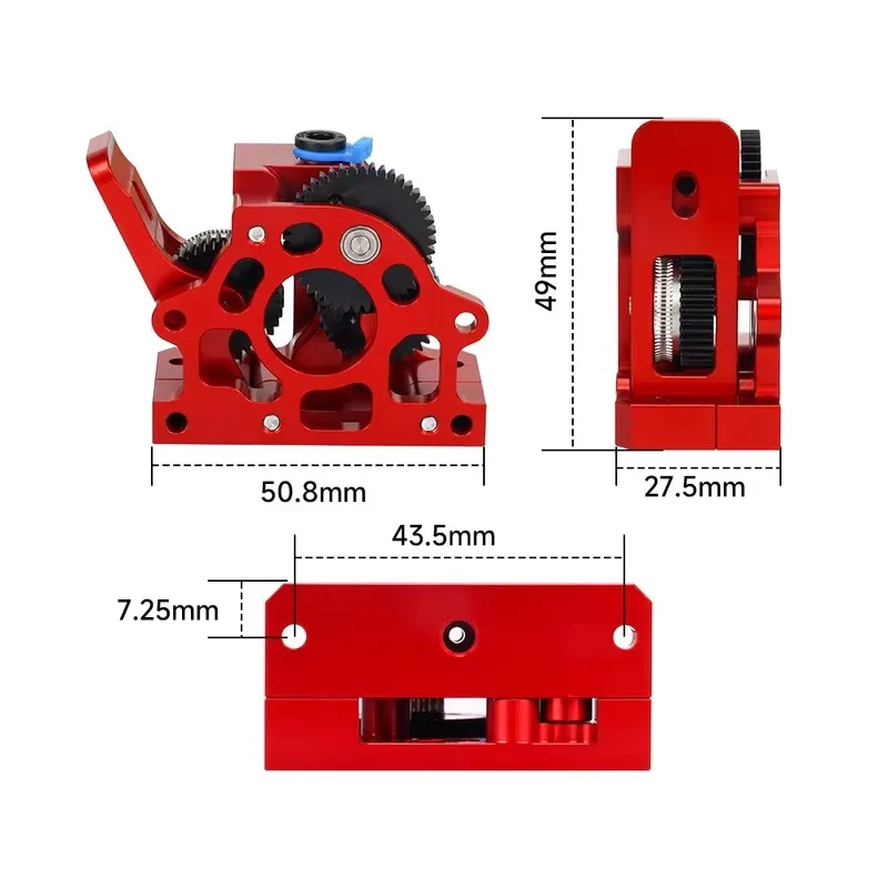 For CR10 CR 10S Ender3 V2 VORON HGX LITE Extruder Dual Gear Extruder Hard Steel Reduction Gear High Speed Motor 3D Printer Parts