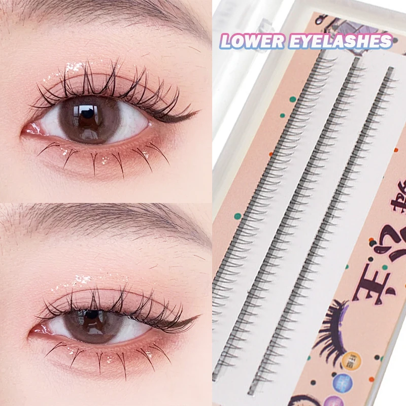 DINGSE 3 Reihen unter Wimpern, 5/6/7 mm, untere Wimpern, natürliche untere Wimpern, individuelles professionelles Make-up, falsche Wimpernverlängerung – Detail 3