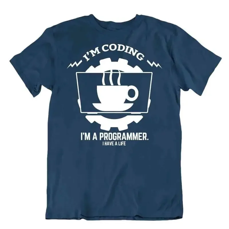 I Am Coding With Coffee Tshirt Programmer T Shirt Computer Apparel Tee