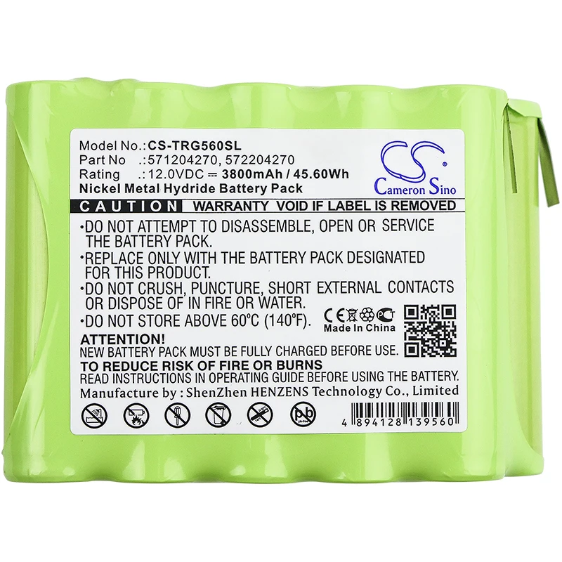 

Сменная батарея CS для геодезического прибора Trimble 5600, Focus 10, PN: 571204270, 572204270, 3800 мАч / 45,6 Вт·ч