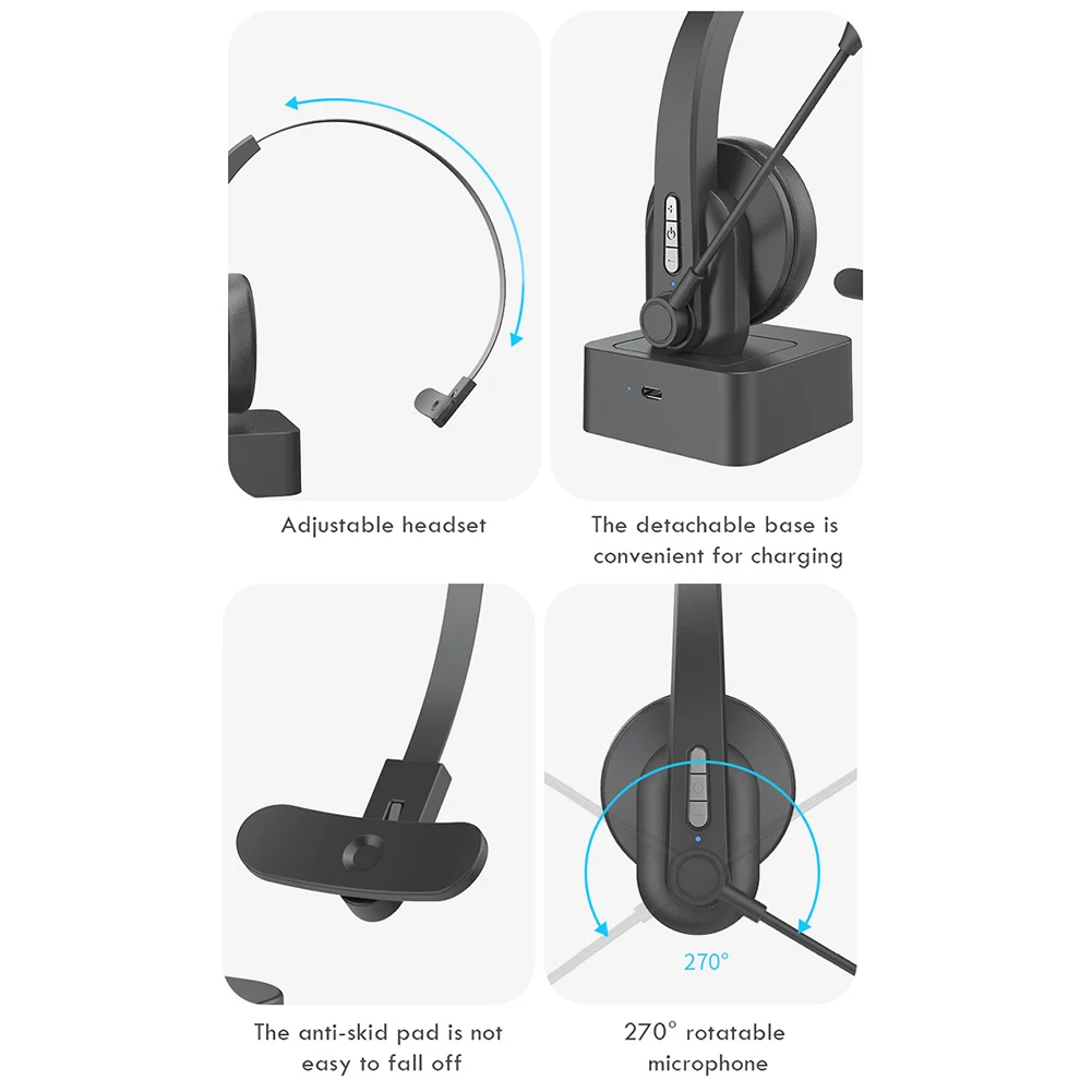 OY631 Wireless Computer Customer Service Bluetooth-compatible Headset with Mic HiFi Sound Lossless Music Earphone