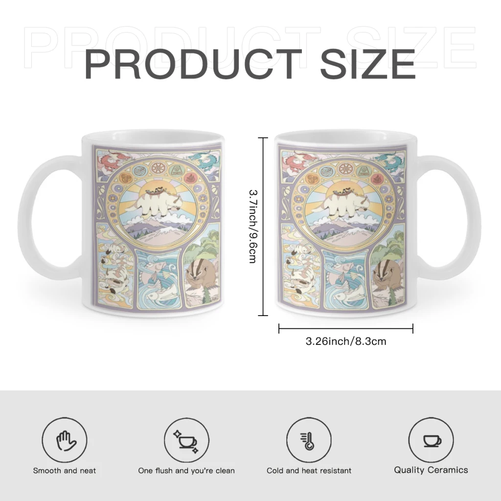 Team Avatar and Original Benders, Art NouveauCoffee Mug Tea Cup 11oz Coffee Cup Funny Birthday Ceramic Mug Personalized Cup