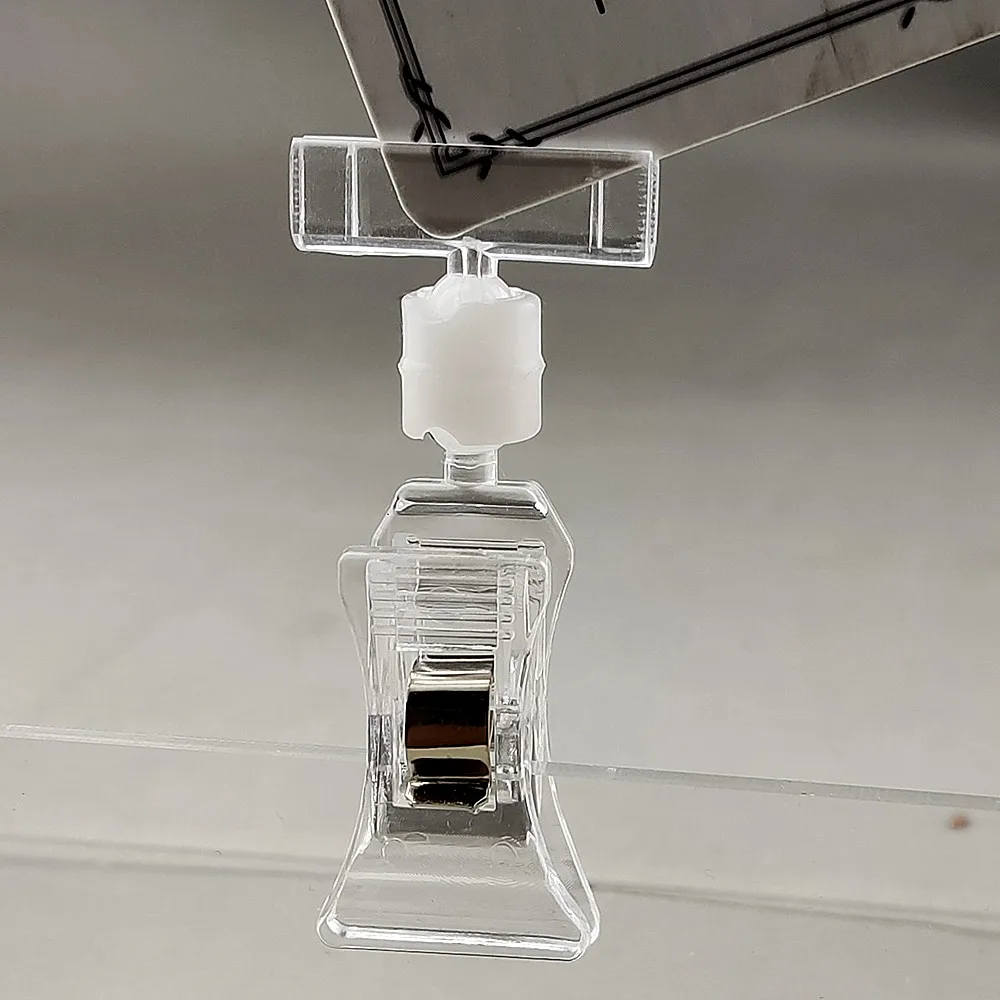 Wholesale Plastic Mini POP Price Label Card Holders Display Merchandise Sign Paper Promotion Clear Retail Shop 1Pack