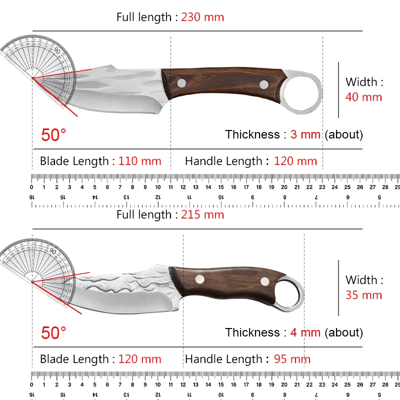 Stainless Steel Butcher Boning Utility Knife Wood Handle Sharp Kitchen Chef Knife Slicing Meat Fruit Steak Barbecue Cooking Tool