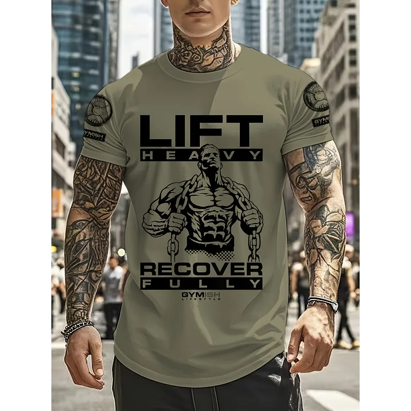 تي شيرت Muscular Man Tough Guy ثلاثي الأبعاد مطبوع قابل للتنفس واستعادة كاملة للتمرين واللياقة البدنية المضحكة سريعة الجفاف للارتداء اليومي #2