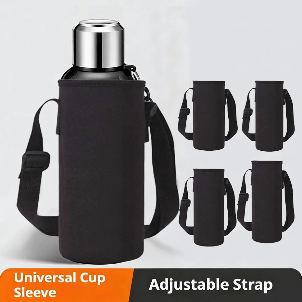 New 600-1500ML Insulated Cup Cover Heat-insulating Non-slip Glass Cup Sleeve with Shoulder Strap Bottle Bag